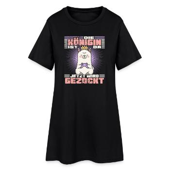 Reine Lama Gamer - Robe T-shirt Femme - noir - Devant