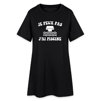 Je peux pas j'ai piscine - Robe T-shirt Femme - noir - Devant