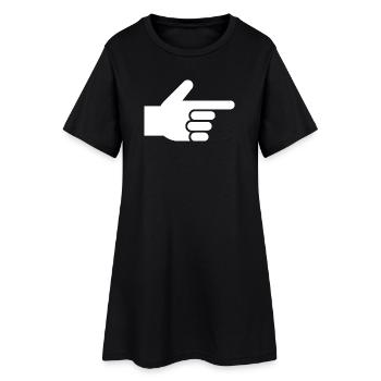 Hand, Zeigefinger, Zeiger - Frauen T-Shirt-Kleid - Schwarz - Vorne