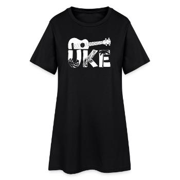Hawaiian Ukulele Uke Uke - Frauen T-Shirt-Kleid - Schwarz - Vorne