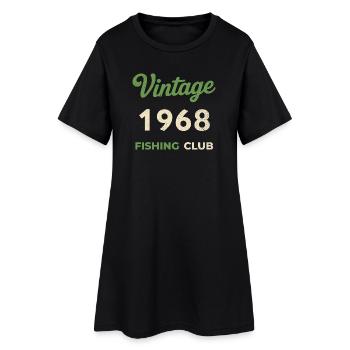 Millésime 1968 – Année de naissance rétro du club de pêche - Robe T-shirt Femme - noir - Devant