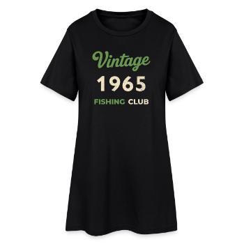 Millésime 1965 – Année de naissance rétro du club de pêche - Robe T-shirt Femme - noir - Devant