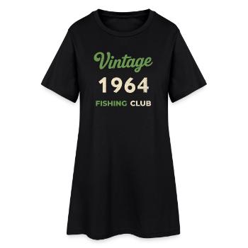 Millésime 1964 – Année de naissance rétro du club de pêche - Robe T-shirt Femme - noir - Devant