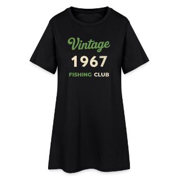 Millésime 1967 – Année de naissance rétro du club de pêche - Robe T-shirt Femme - noir - Devant