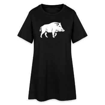 Wildschwein Silhouette Schatten Clean Vektor - Frauen T-Shirt-Kleid - Schwarz - Vorne