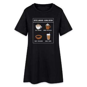 Édition mondiale de Coffee Language - Robe T-shirt Femme - noir - Devant