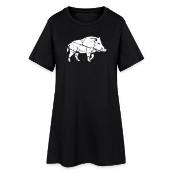 Vecteur artistique en mosaïque de sanglier sauvage - Robe T-shirt Femme - noir - Devant