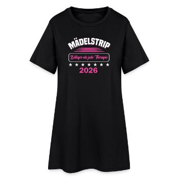 Mädelstrip 2026 Girls Trip Mädelstour Mädlstrip - Frauen T-Shirt-Kleid - Schwarz - Vorne