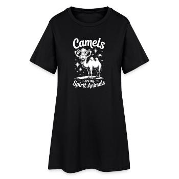 Kamele Spruch Lustiges Kamele Geschenk - Frauen T-Shirt-Kleid - Schwarz - Vorne