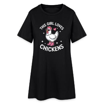 Hühner Spruch Huhn Lustiges Hühner Geschenk - Frauen T-Shirt-Kleid - Schwarz - Vorne
