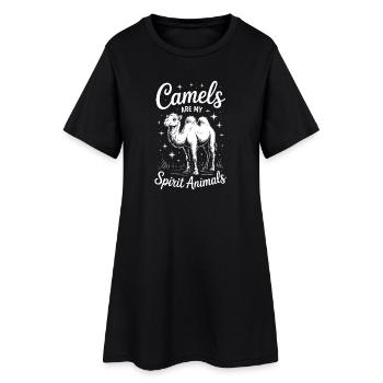Kamele Spruch Lustiges Kamele Geschenk - Frauen T-Shirt-Kleid - Schwarz - Vorne