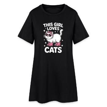 Des chats qui se disent un cadeau drôle de chat - Robe T-shirt Femme - noir - Devant