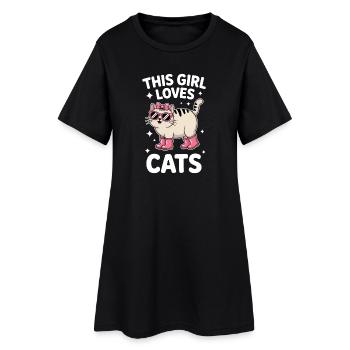 Des chats qui se disent un cadeau drôle de chat - Robe T-shirt Femme - noir - Devant