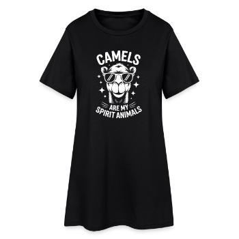 Kamele Spruch Lustiges Kamele Geschenk - Frauen T-Shirt-Kleid - Schwarz - Vorne