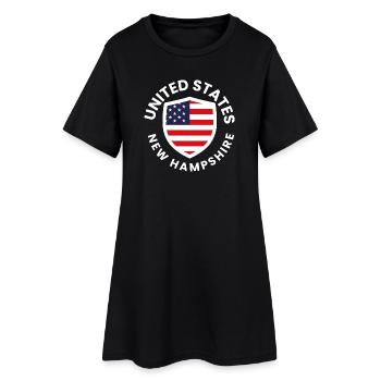 Écusson du New Hampshire avec drapeau américain - Robe T-shirt Femme - noir - Devant