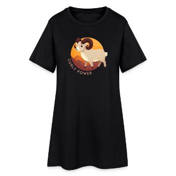 Böder Lockenkraft - Frauen T-Shirt-Kleid - Schwarz - Vorne