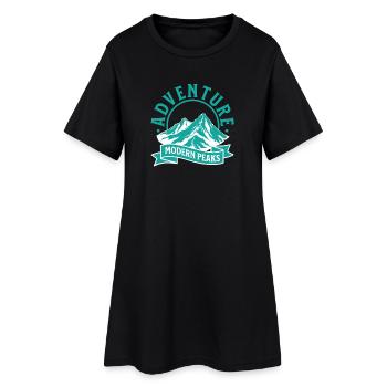 Adventure Modern Peaks – Mountains Outdoor Design - Women’s T-Shirt Dress - black - Front