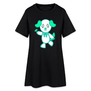 KawaiiDOGGOS - Empreinte « Chanceuse » chanceux - Robe T-shirt Femme - noir - Devant