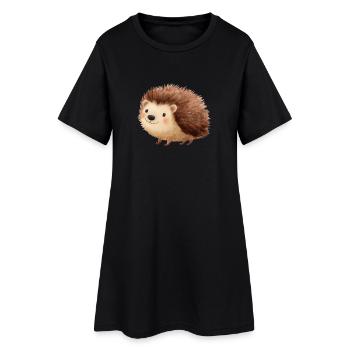 Hérisson mignon – Dessin Enfantin et Charmant - Robe T-shirt Femme - noir - Devant