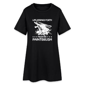 Funny Art Painter Life Springs Forth Drawing - Frauen T-Shirt-Kleid - Schwarz - Vorne