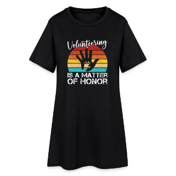 L’appréciation des bénévoles est une question d’honneur - Robe T-shirt Femme - noir - Devant