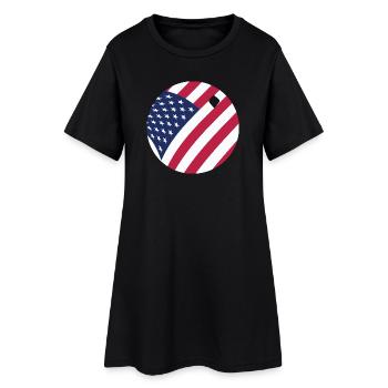 Drapeau américain Balle de ping-pong Tennis patriotique - Robe T-shirt Femme - noir - Devant