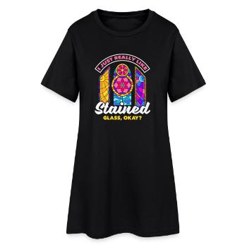 Art du vitrail Artiste du vitrail - Robe T-shirt Femme - noir - Devant