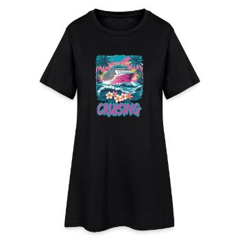 Croisière dans les Caraïbes Vacances en mer - Robe T-shirt Femme - noir - Devant