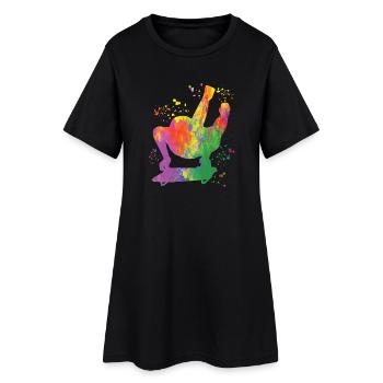Skeleton Bobsleigh Winter Sports Sled - Frauen T-Shirt-Kleid - Schwarz - Vorne