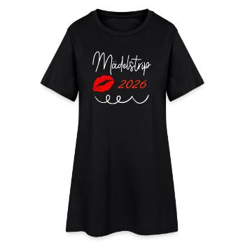 Mädelstrip 2026 Girls Trip Mädelstour Mädlstrip - Frauen T-Shirt-Kleid - Schwarz - Vorne