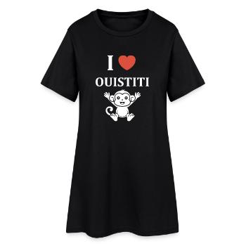 ouistiti - Robe T-shirt Femme - noir - Devant