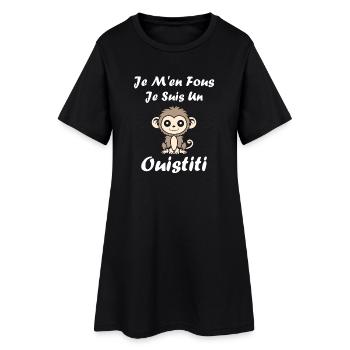 ouistiti - Robe T-shirt Femme - noir - Devant