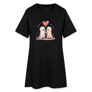 Eternal Ghost Love Valentine – Cute Halloween - Women’s T-Shirt Dress - black - Front