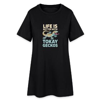 Life Is Better with Tokay Geckos - Women’s T-Shirt Dress - black - Front