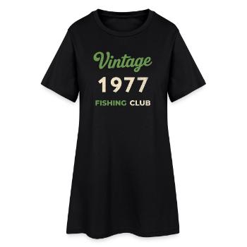 Millésime 1977 – Année de naissance rétro du club de pêche - Robe T-shirt Femme - noir - Devant