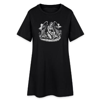Dessin angélique de formes géométriques dans les ruines - Robe T-shirt Femme - noir - Devant