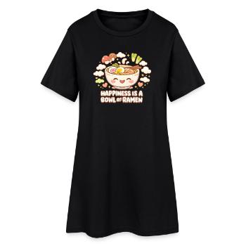 Bol de Ramen Kawaii - Robe T-shirt Femme - noir - Devant
