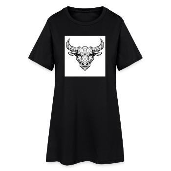 Geometric bull's head - Women’s T-Shirt Dress - black - Front