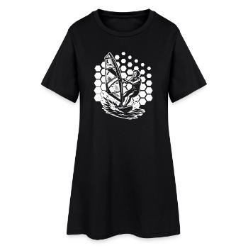 Windsurfing motif that works immediately - Women’s T-Shirt Dress - black - Front