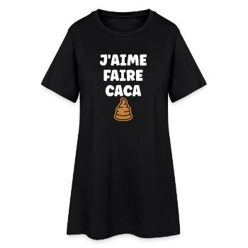 caca - Robe T-shirt Femme - noir - Devant