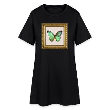 Papillon émeraude dans un cadre doré - Robe T-shirt Femme - noir - Devant