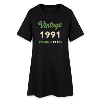 Millésime 1991 – Année de naissance rétro du club de pêche - Robe T-shirt Femme - noir - Devant
