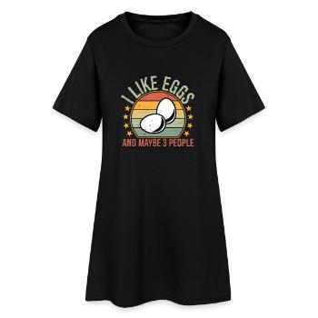 J’aime les œufs et peut-être trois personnes - Robe T-shirt Femme - noir - Devant