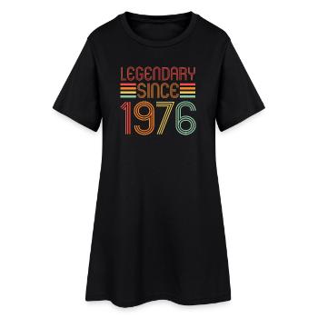 Légendaire depuis 1976, Rétro, Birthday - Robe T-shirt Femme - noir - Devant