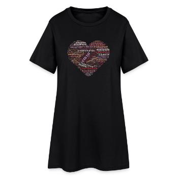 Coeur de mots amoureux - Robe T-shirt Femme - noir - Devant