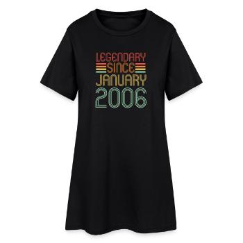 Legendary since January 2006, Retro, Geburtstag - Frauen T-Shirt-Kleid - Schwarz - Vorne