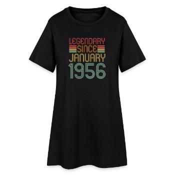 Legendary since January 1956, Retro, Geburtstag - Frauen T-Shirt-Kleid - Schwarz - Vorne