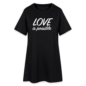 L’amour est possible - Scénario romantique minimaliste - Robe T-shirt Femme - noir - Devant