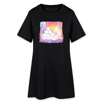 Lapins dans la forêt à sucre - Robe T-shirt Femme - noir - Devant