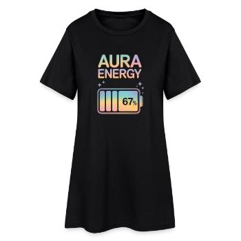 Aura Energy 67 % Pastel Battery Meme - Robe T-shirt Femme - noir - Devant
